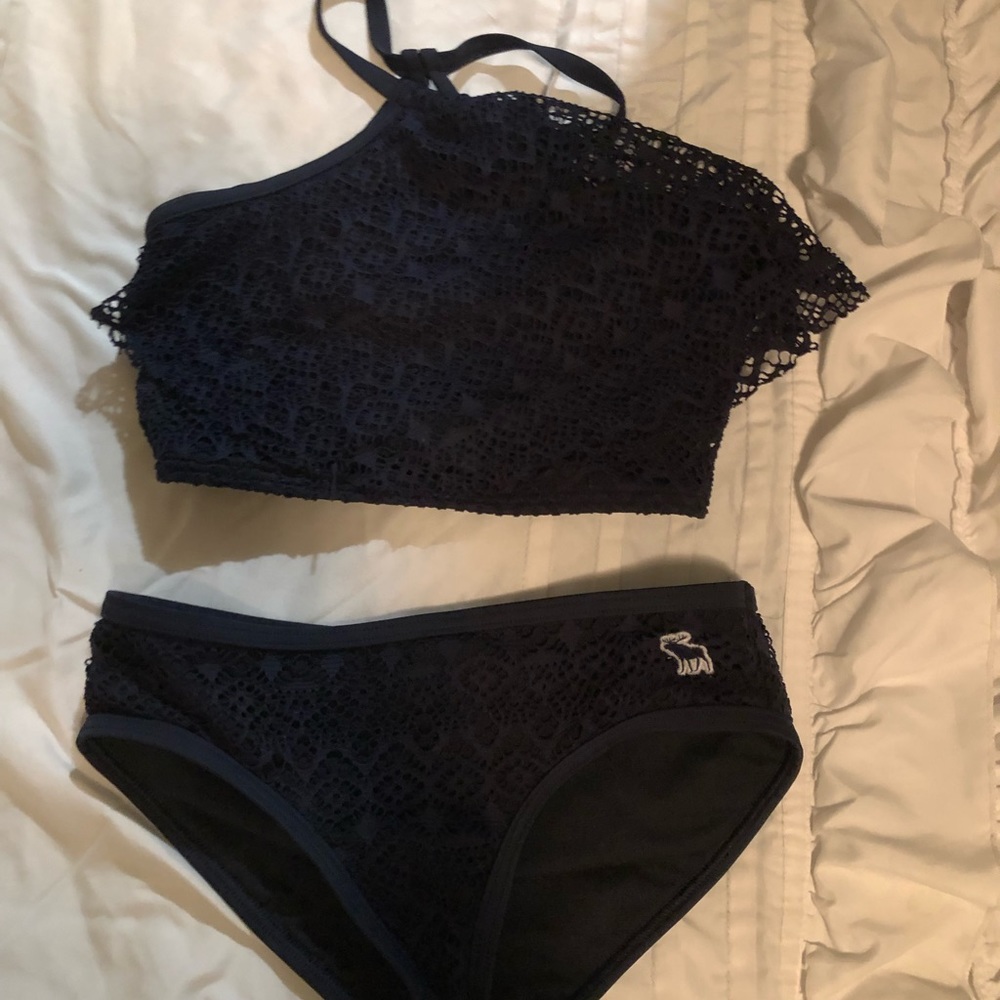 navy two piece swimsuit